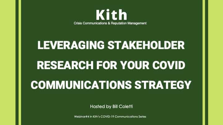 Leveraging Stakeholder Research for Your COVID Communications Strategy