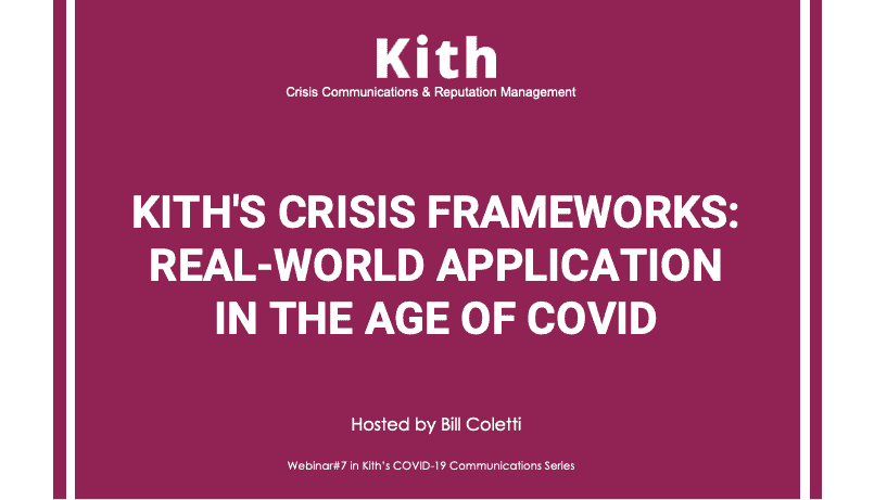 Kith’s Crisis Frameworks: Real-World Application in the Age of COVID